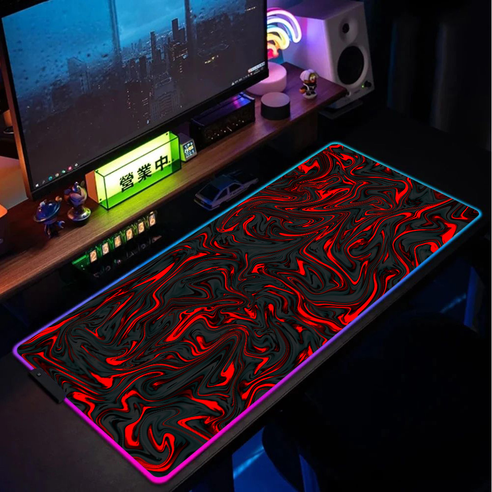 Pc Gaming Liquid - Muismat RGB Muismat Rood en Zwart