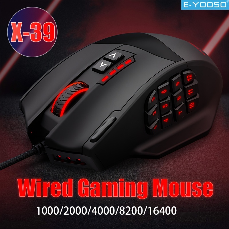 Mouse Bungee Holder - E-YOOSO RGB bedrade gamingmuis Ergonomische vorm