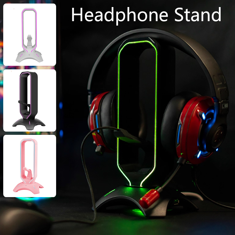 Mouse Bungee Holder - RGB Gaming-hoofdtelefoonstandaard met muis Bungee-snoerhouder Over-ear