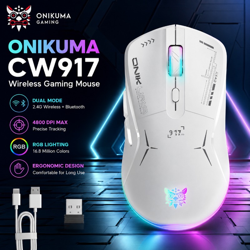 Pc Gaming Gta 6 - ONIKUMA CW917 Draadloze/Draadgebonden Gamingmuis Dubbele Modus