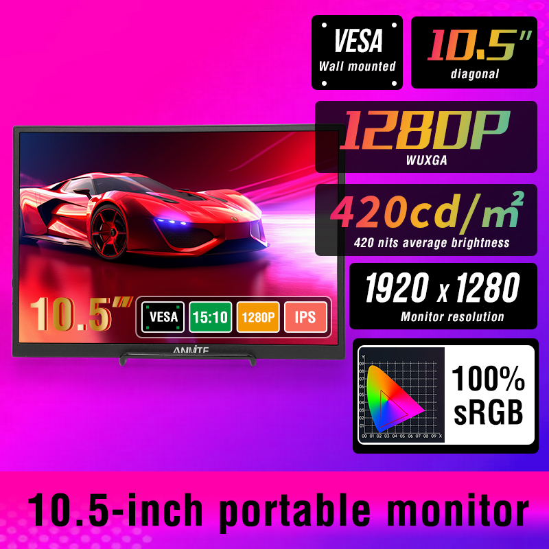 Pc Gaming Gigabyte - Anmite 10,5-inch draagbare monitor 1280P HDR