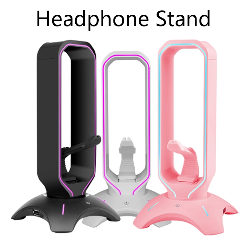 Mouse Bungee Holder - RGB-headsetstandaard met muis Bungee-snoerhouder Gaming-hoofdtelefoonstandaard met