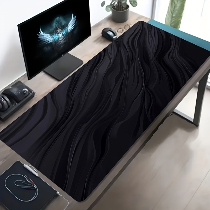 Pc Gaming Liquid - Zwarte Liquid Wave Gaming-muismat, minimalistische Dark