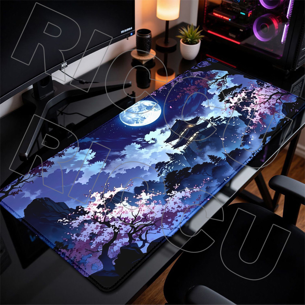 Pc Gaming Pink - XXL Kersenbloesems Bureaumat Tapijt Antislip Gaming
