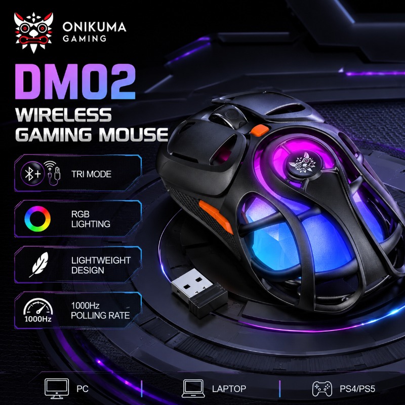 Pc Gaming Gigabyte - ONIKUMA DM02 Draadloze Gaming Muis Bluetooth