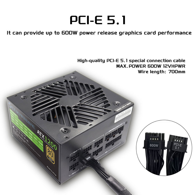 PCIE 5.0 1200W PC-voeding Voll - Pc Gaming Gta 6 recensie en prijs