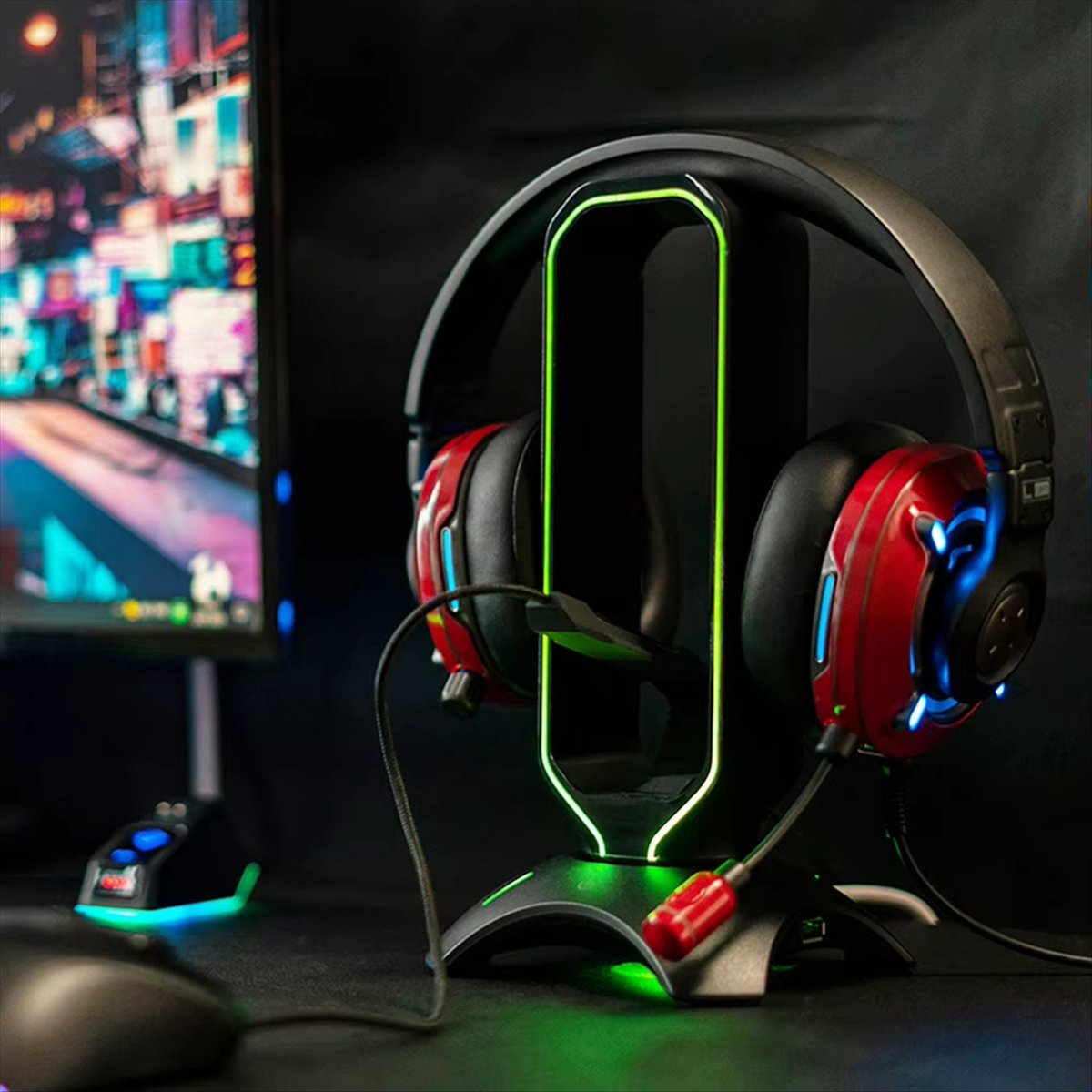 Stabiel - RGB Gaming-hoofdtele - Mouse Bungee Holder recensie en prijs