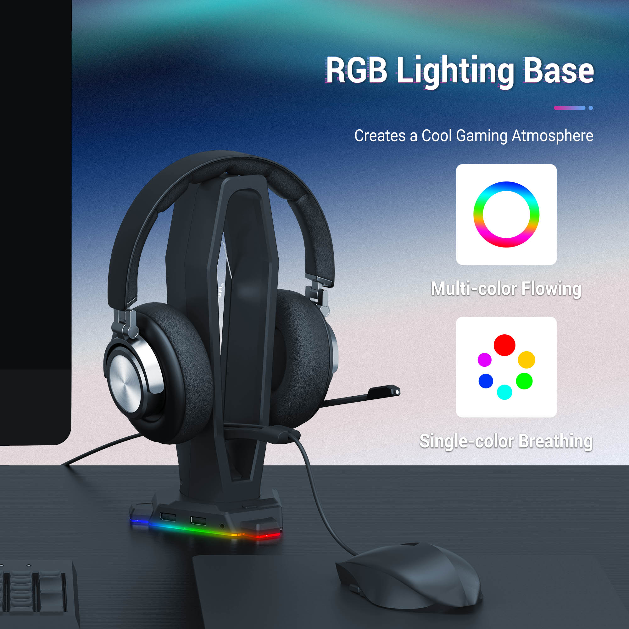 3 In 1 Rgb Gaming Headset Houd - Mouse Bungee Holder recensie en prijs