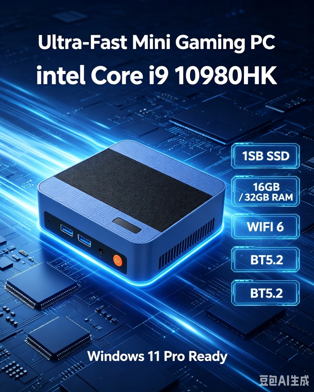 Lichtgele Mini PC Intel I9-109 - Pc Gaming Yellow recensie en prijs
