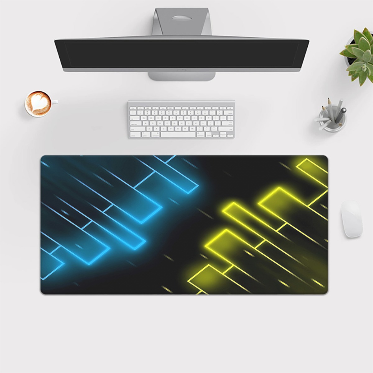Neonblauw Geel Abstract Gaming - Pc Gaming Yellow recensie en prijs