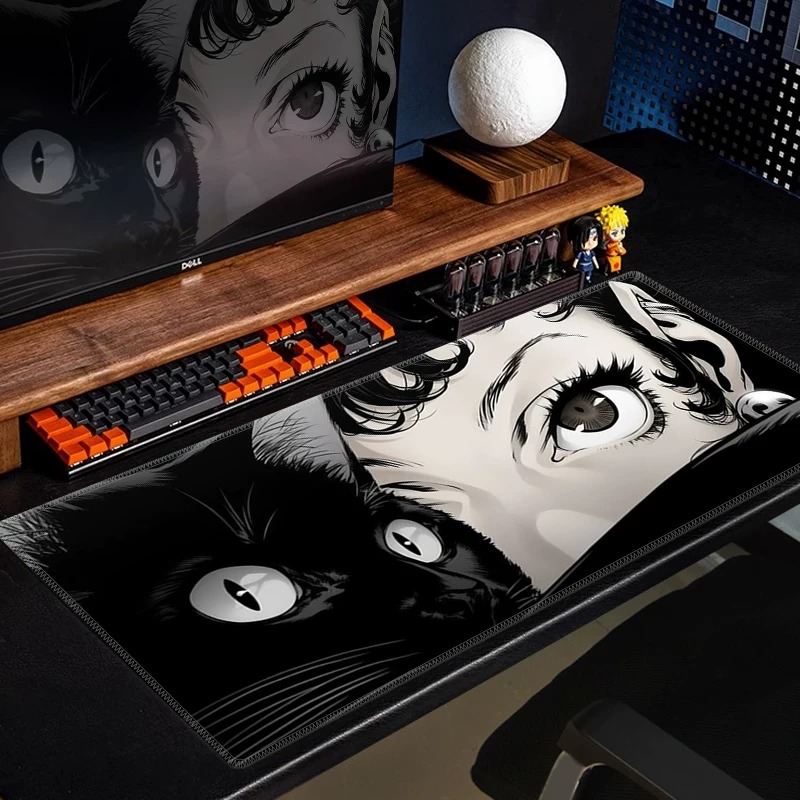Anime Black Cat Gaming Muismat - Pc Gaming Yellow recensie en prijs