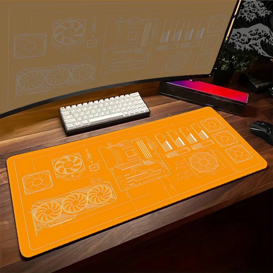 XXL bureaumatten Zwart Blauw G - Pc Gaming Yellow recensie en prijs